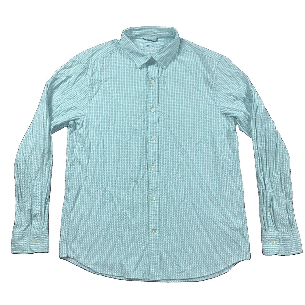 Vineyard Vines OTG On-The-Go Performance L/S Shirt Mens Medium Seersucker
